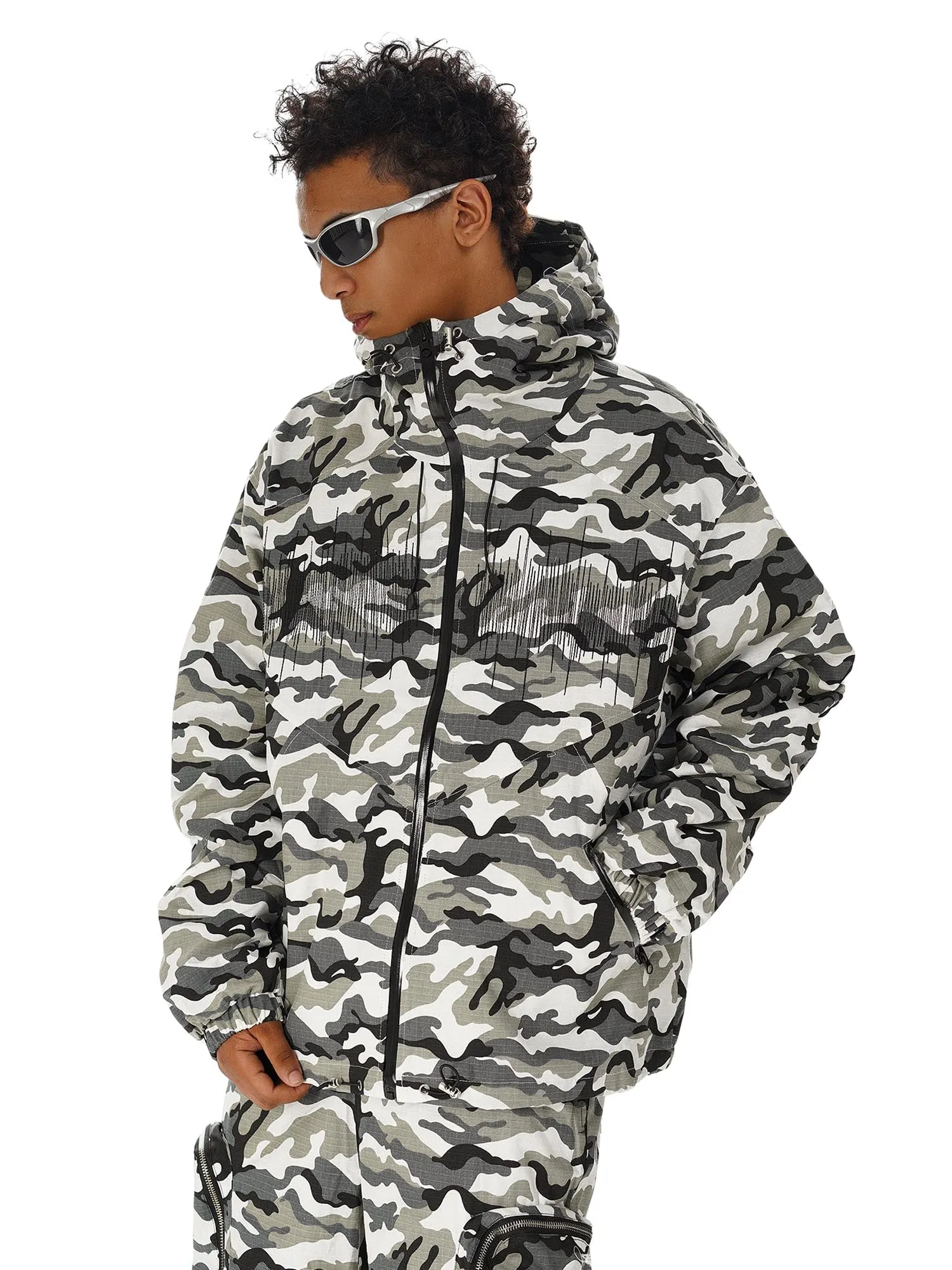 Thesupermade Hip-hop Snow Camouflage Embroidery Jacket - 2222 sold by Thesupermade product image thumbnail 2