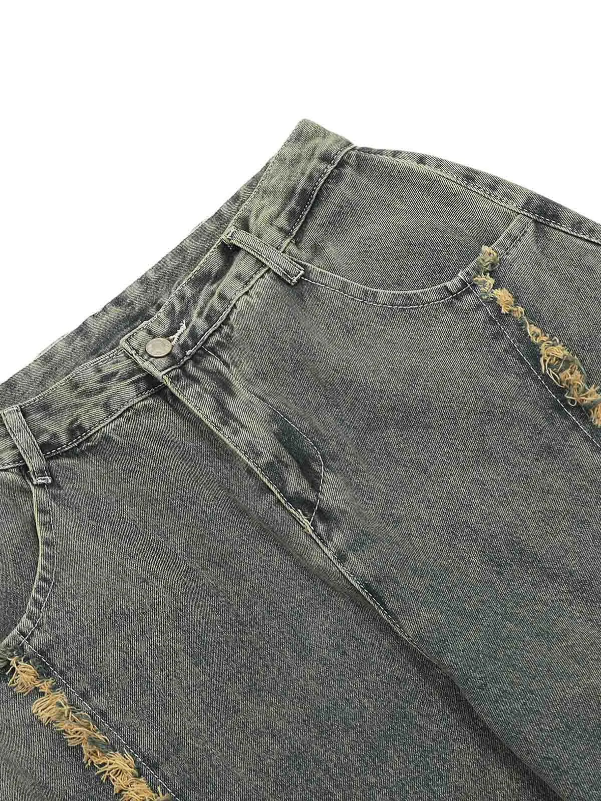 Thesupermade Distressed Raw Edge Baggy Jeans sold by Thesupermade product image thumbnail 3