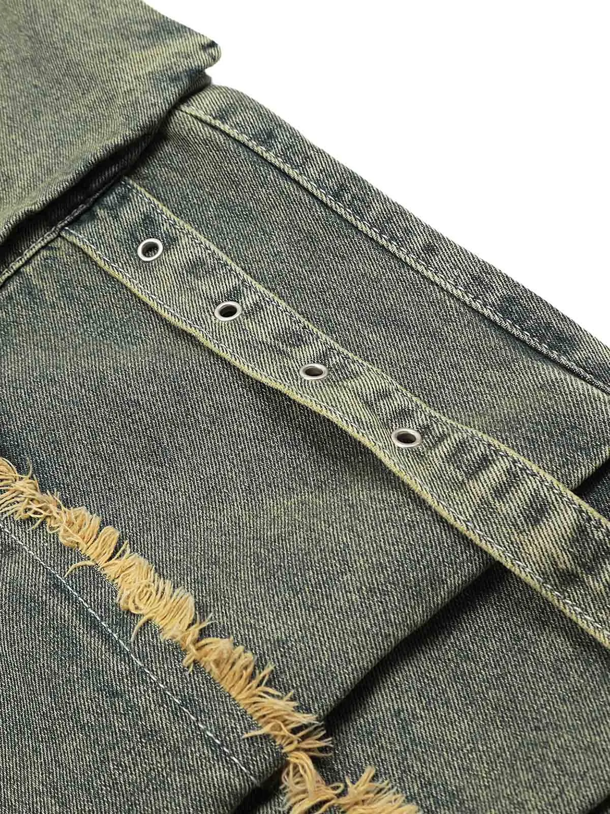 Thesupermade Distressed Raw Edge Baggy Jeans sold by Thesupermade product image thumbnail 5