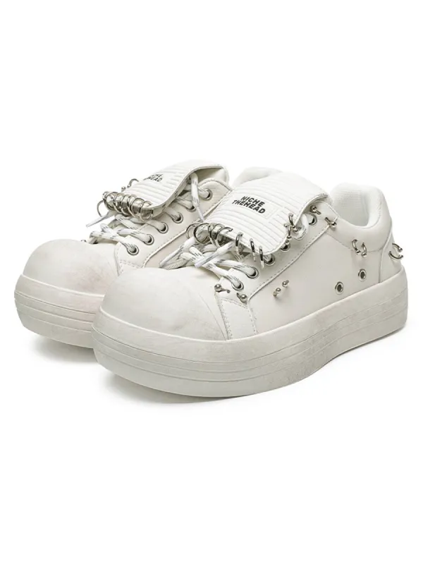 Thesupermade Punk Metal Ring Platform Sneakers sold by Thesupermade