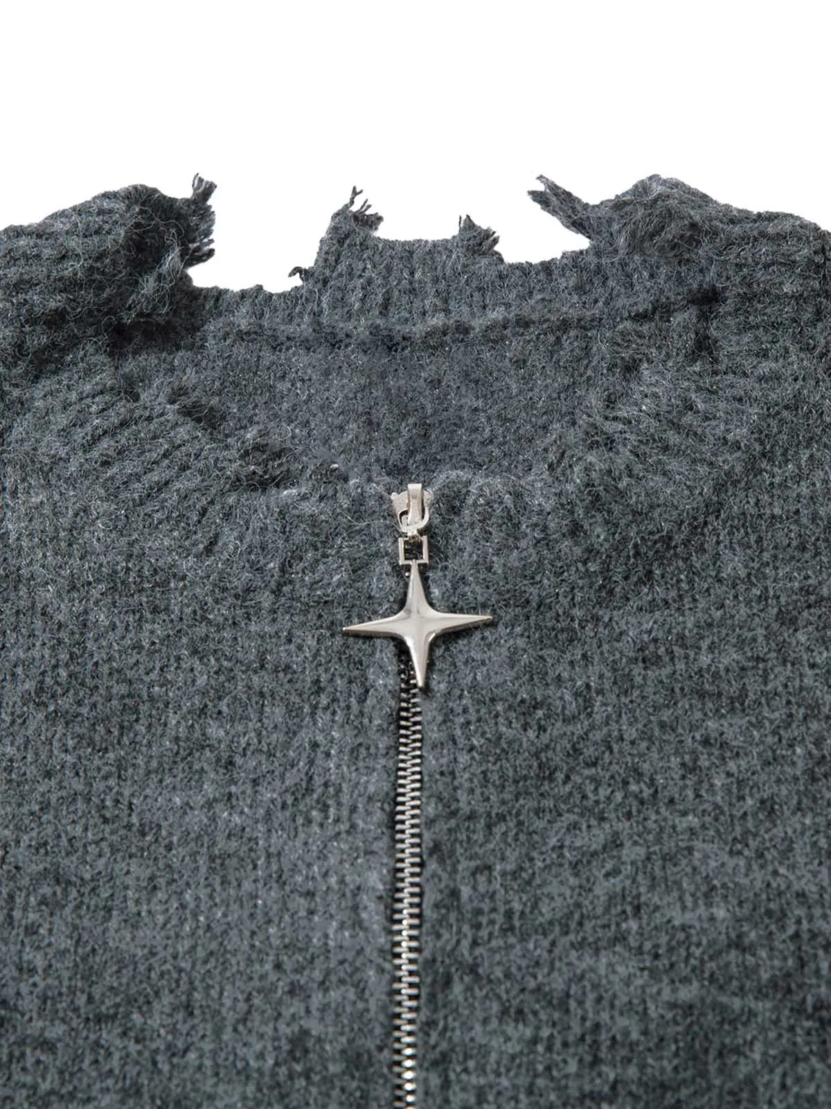Distressed Quarter Zip Sweater sold by Thesupermade product image thumbnail 5