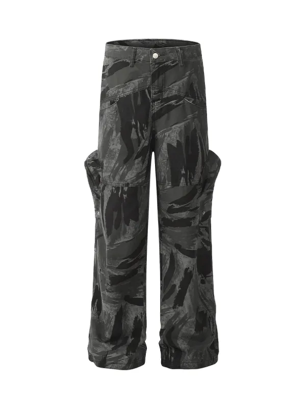 Thesupermade Multi-Pocket Camo Cargo Pants sold by Thesupermade
