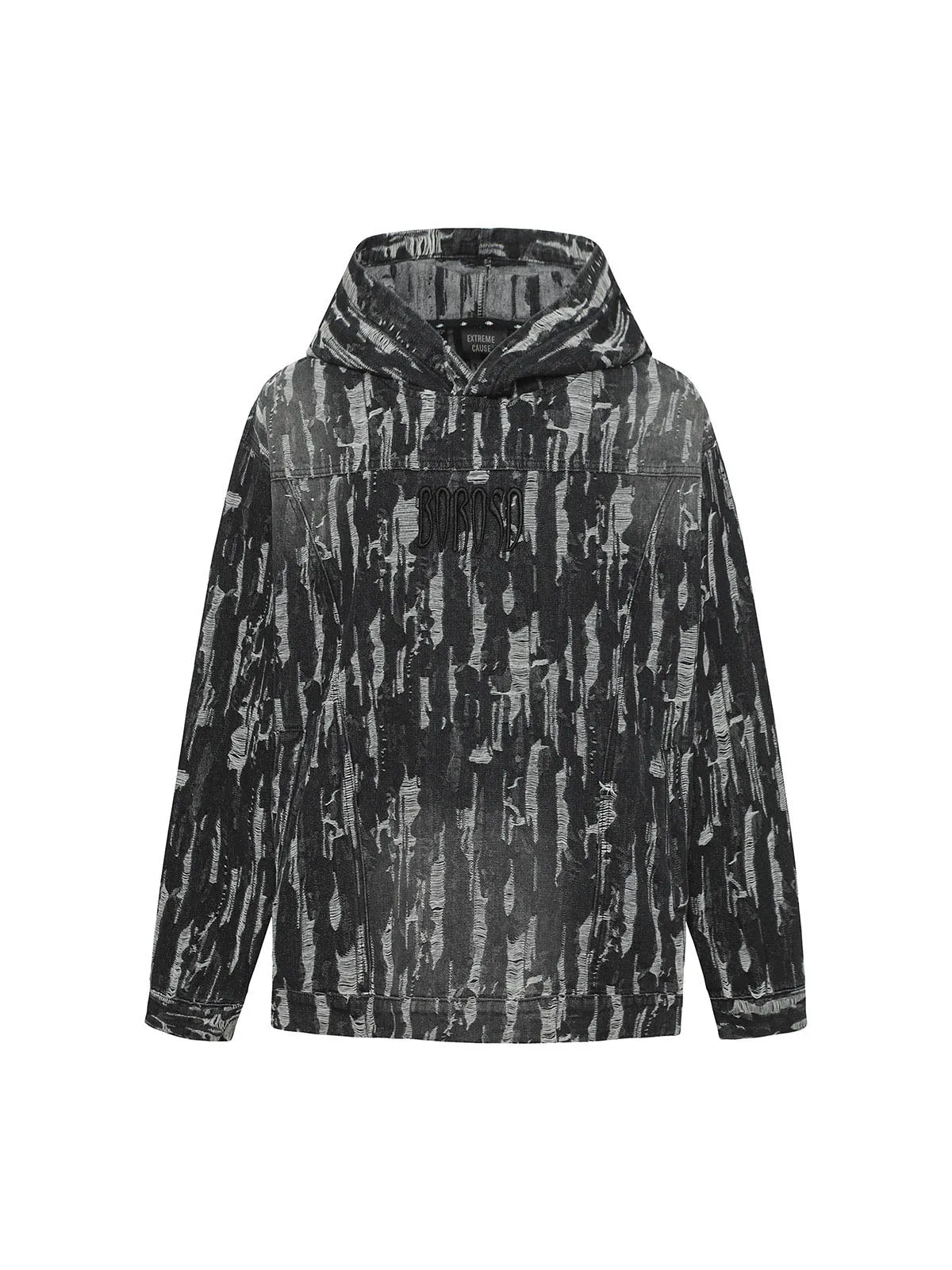 Thesupermade Embroidered Washed Denim Hoodie sold by Thesupermade product image thumbnail 2