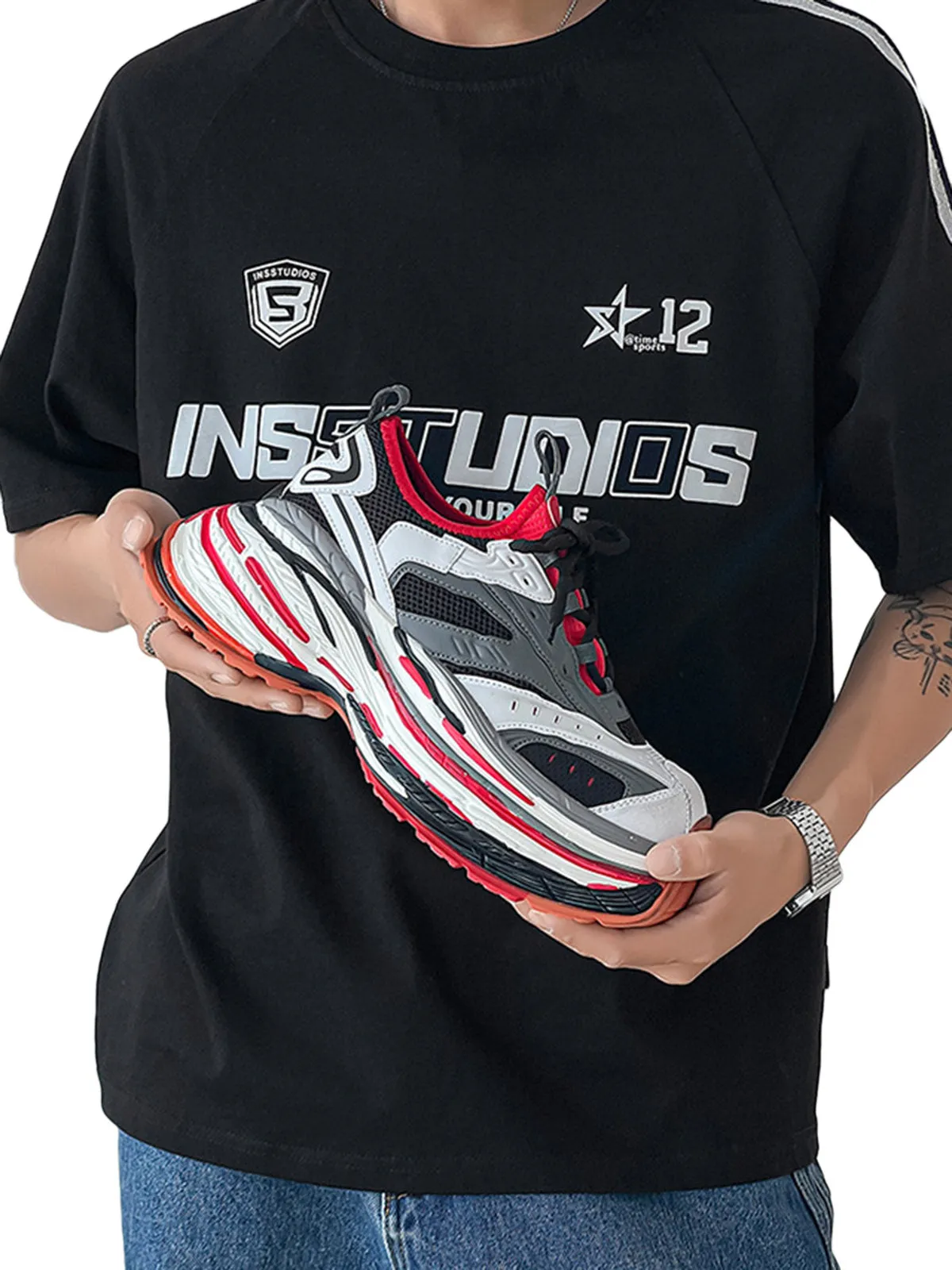 Thesupermade Mesh Contrast Color Platform Sneakers sold by Thesupermade product image thumbnail 4