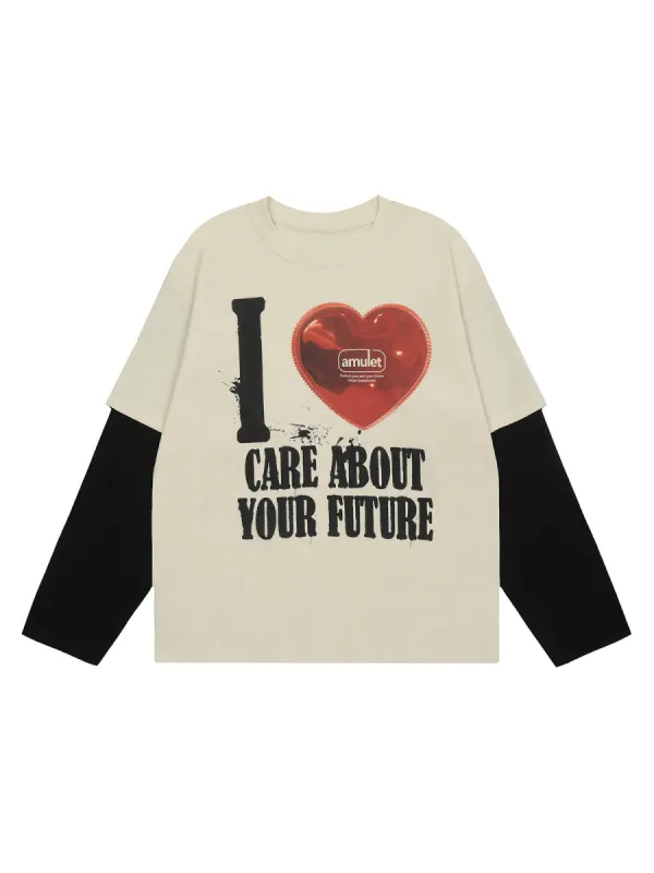 Thesupermade Faux Two-piece Colorblock Crewneck Sweatshirt sold by Thesupermade