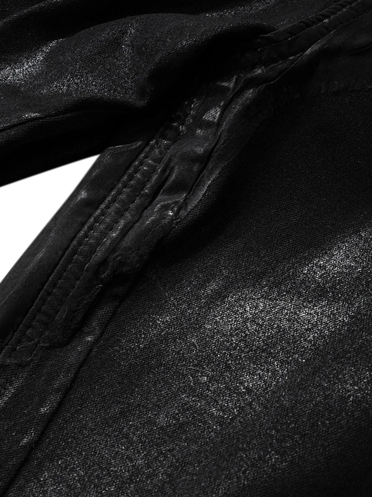 Thesupermade Black Wax Coated Flare Jeans - 2212 sold by Thesupermade product image thumbnail 3