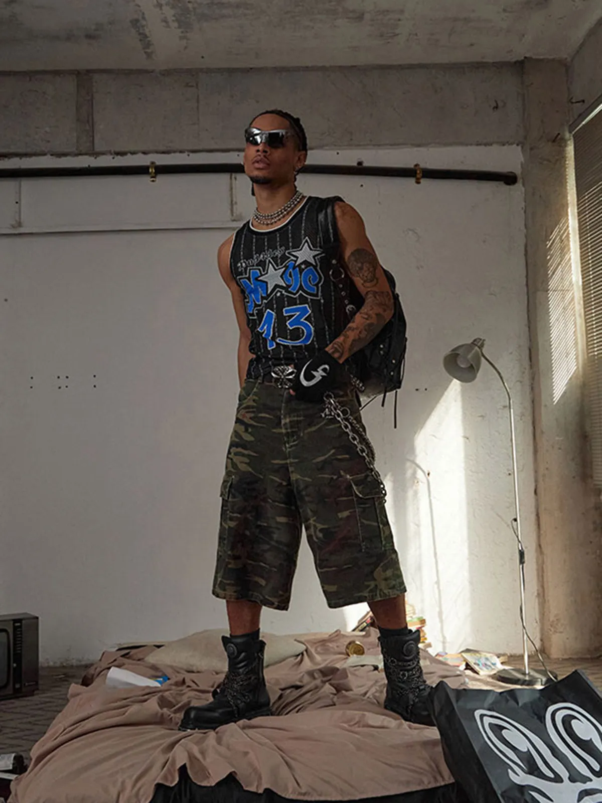 Thesupermade Multi Pockets Camo Jorts sold by Thesupermade product image thumbnail 4