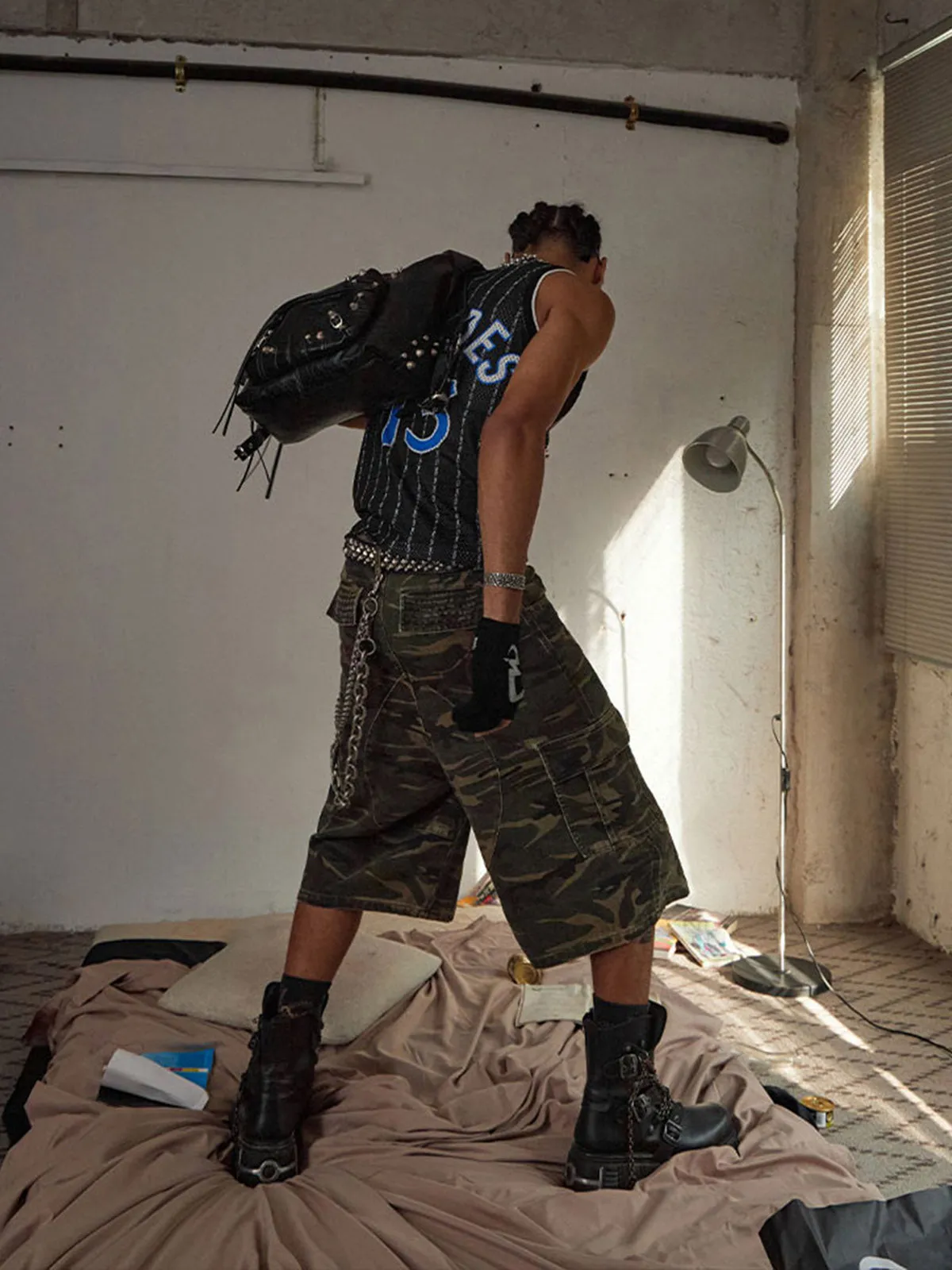 Thesupermade Multi Pockets Camo Jorts sold by Thesupermade product image thumbnail 3