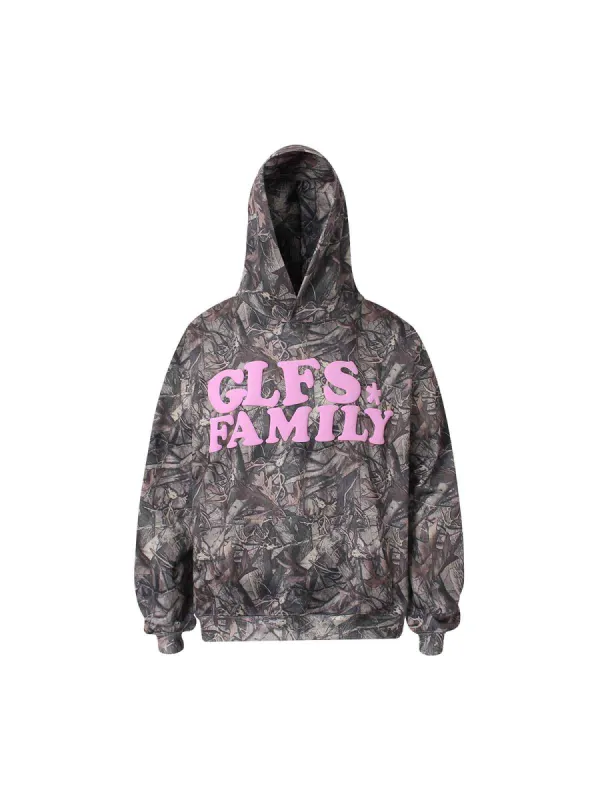 Thesupermade Camouflage Foam Letter Hoodie sold by Thesupermade