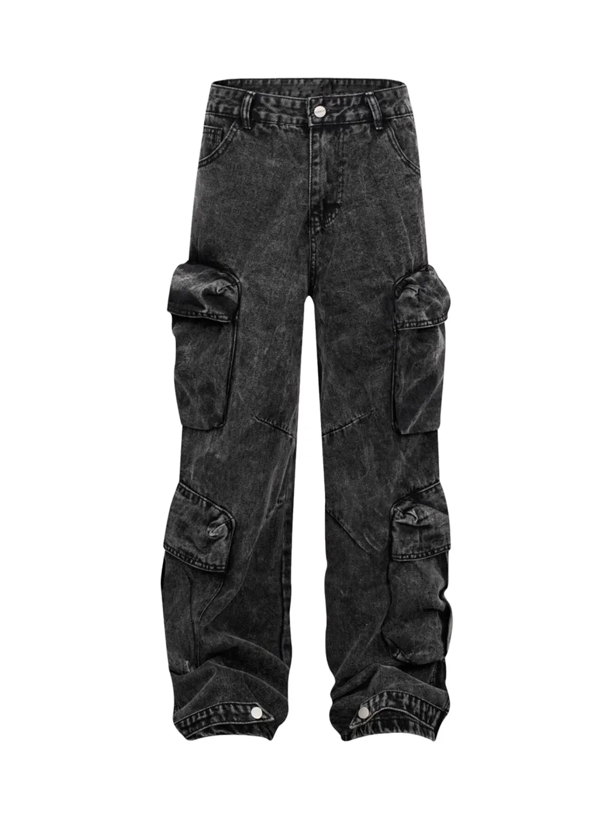 Thesupermade Washed Multi-pocket Cargo Jeans sold by Thesupermade product image thumbnail 2