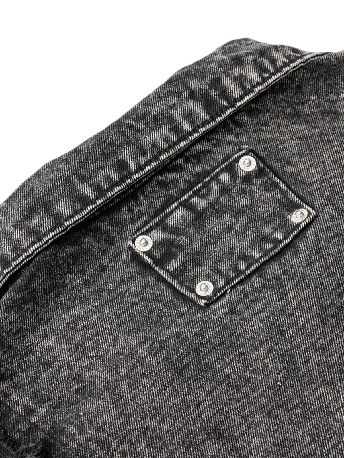 Thesupermade Raw Edge split Washed Denim Vest sold by Thesupermade product image thumbnail 5
