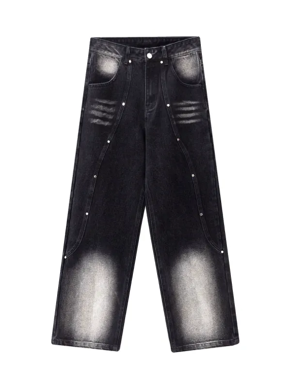 Thesupermade Rivet Distressed Jeans sold by Thesupermade
