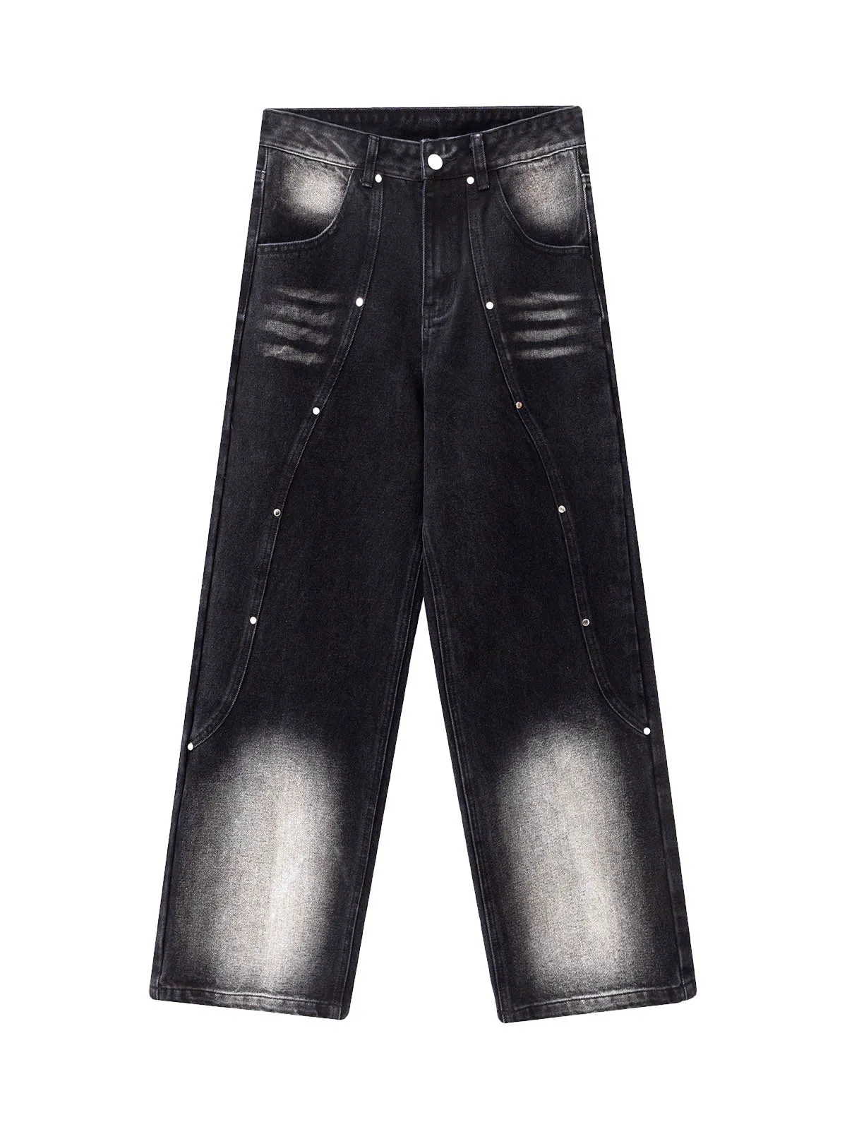 Thesupermade Rivet Distressed Jeans sold by Thesupermade