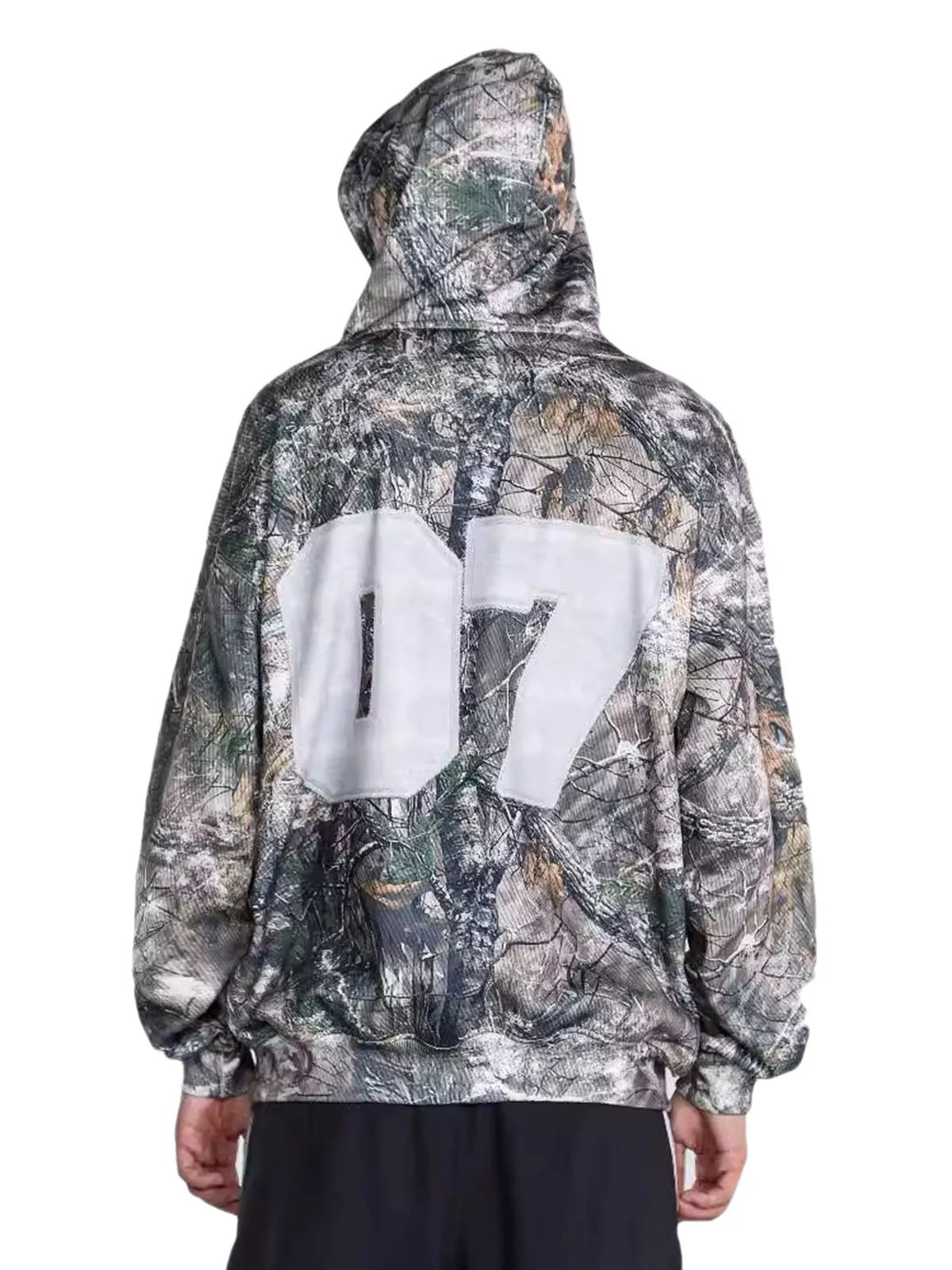 Thesupermade Retro Leaf Camouflage Patchwork Hoodie sold by Thesupermade product image thumbnail 4