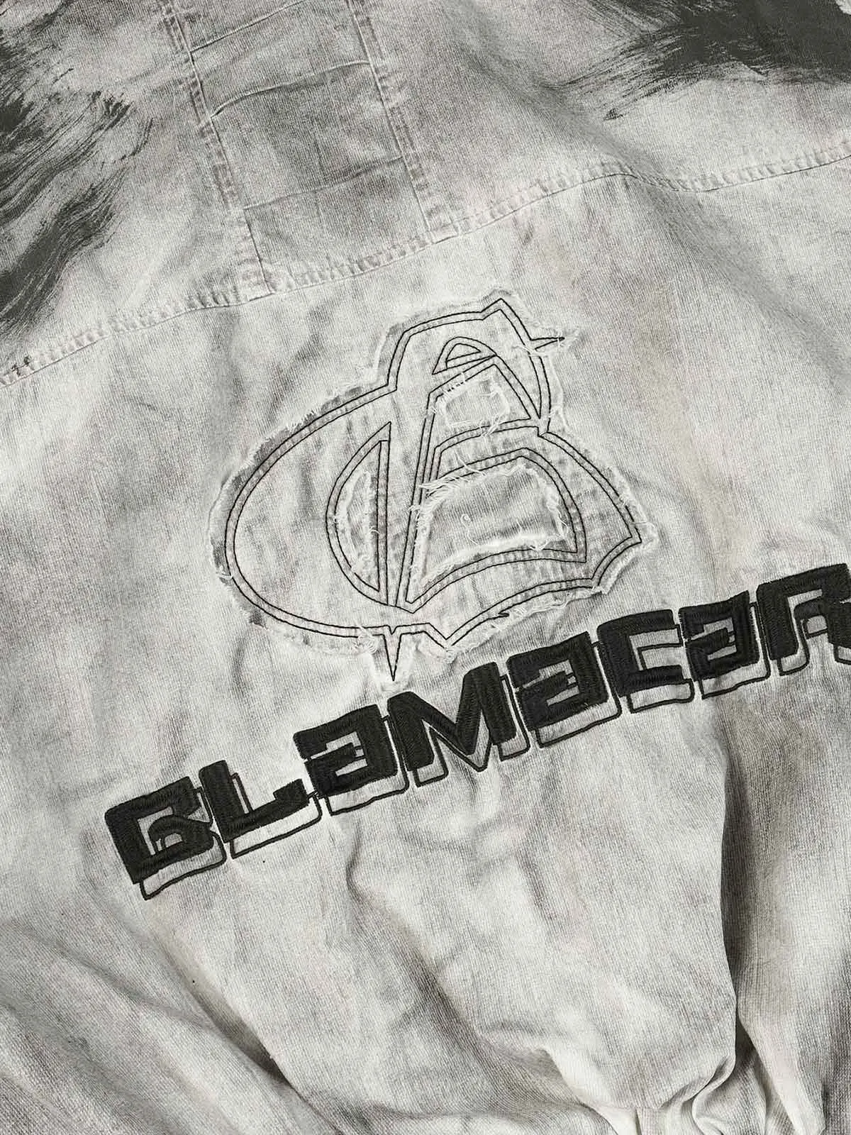 Thesupermade Wasteland Style Tie-dye Patch Letter Embroidery Jacket - 2214 sold by Thesupermade product image thumbnail 3