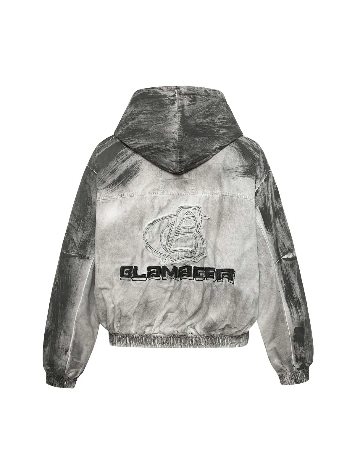 Thesupermade Wasteland Style Tie-dye Patch Letter Embroidery Jacket - 2214 sold by Thesupermade product image thumbnail 2