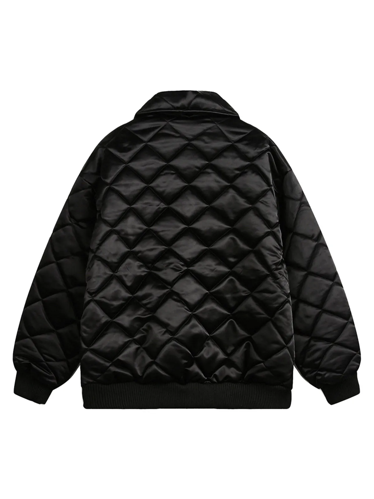 Thesupermade Pearl Letter Diamond Quilted Jacket sold by Thesupermade product image thumbnail 2