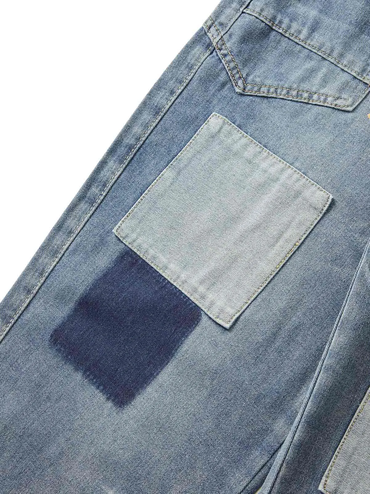Thesupermade Drawstring Denim Patch Washed Jeans sold by Thesupermade product image thumbnail 5