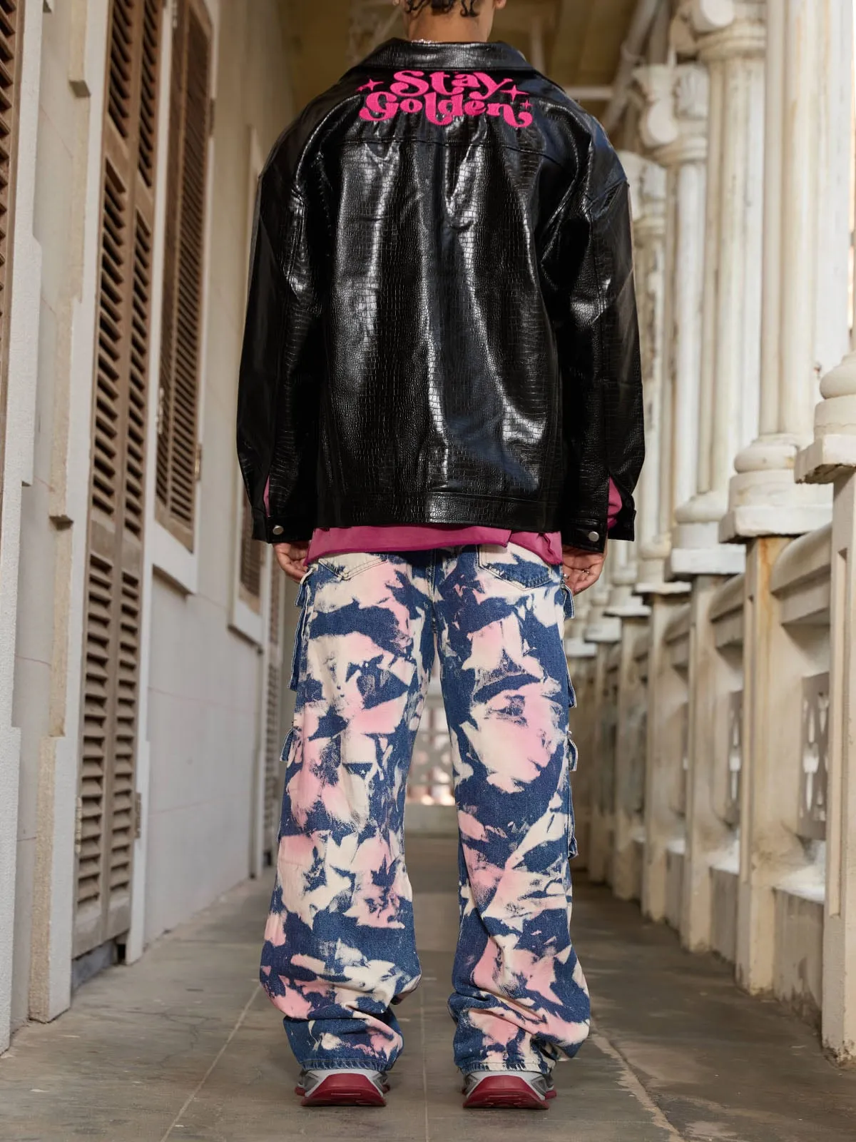 Thesupermade Star Embroidered PU Leather Jacket - 2358 sold by Thesupermade product image thumbnail 3