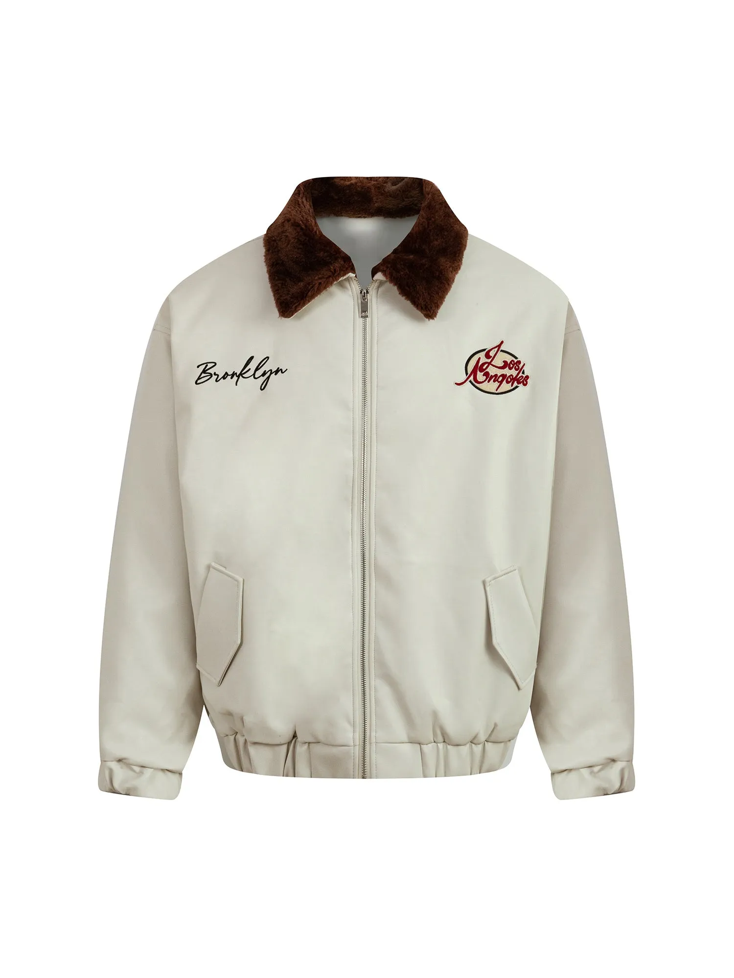 Thesupermade Embroidered Fur Collar PU leather Quilted Jacket - 2272 sold by Thesupermade product image thumbnail 5