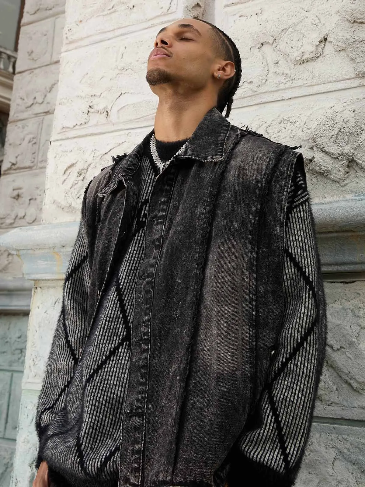 Thesupermade Mohair Diamond Grid Sweater sold by Thesupermade product image thumbnail 4