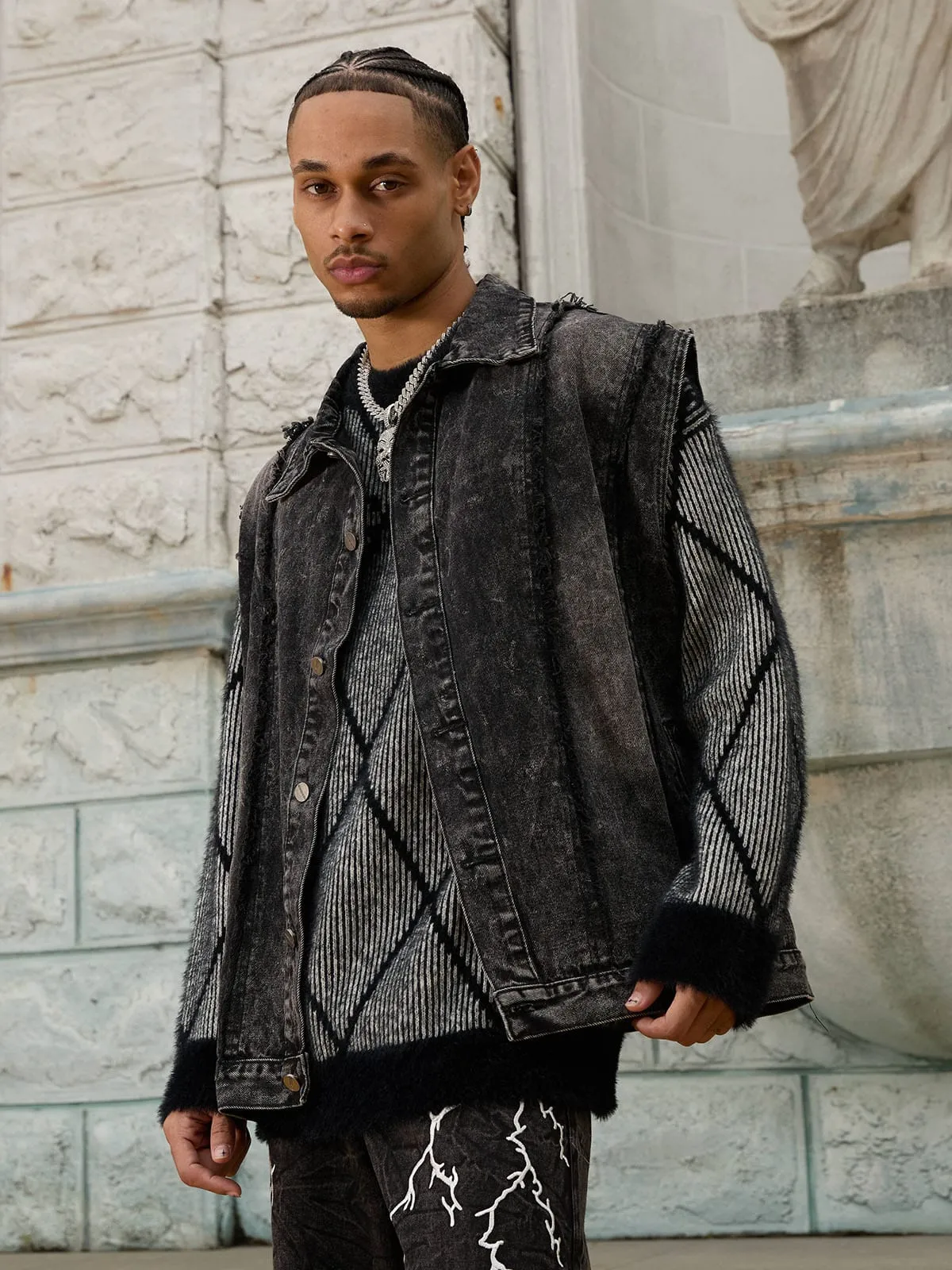 Thesupermade Mohair Diamond Grid Sweater sold by Thesupermade product image thumbnail 5