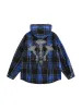 Thesupermade Plaid Brushed Cardigan Hooded Shirt sold by Thesupermade