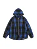 Thesupermade Plaid Brushed Cardigan Hooded Shirt sold by Thesupermade