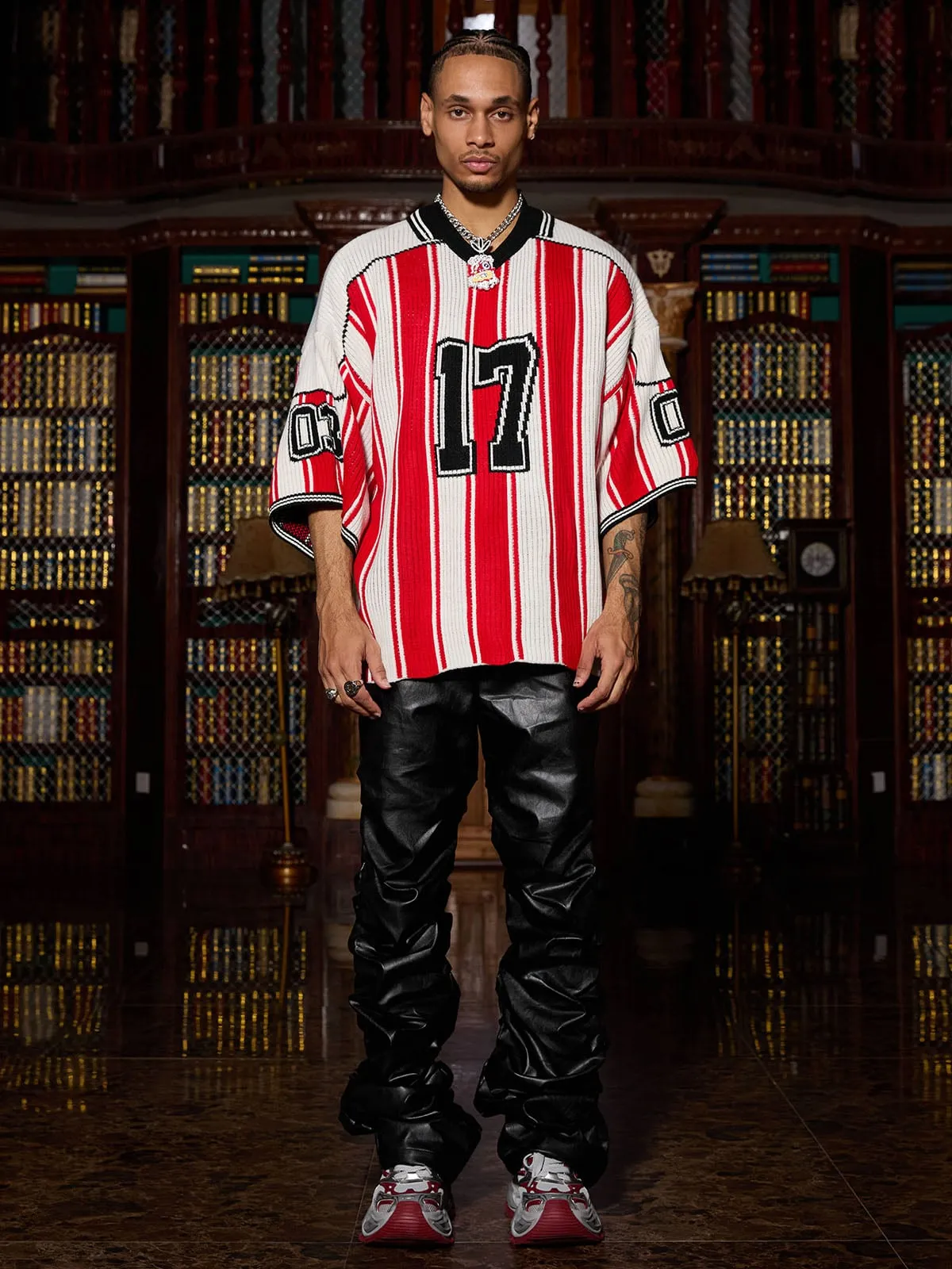 Thesupermade Vintage Striped Baseball Short-sleeved Knit Sweater - 2249 sold by Thesupermade product image thumbnail 5