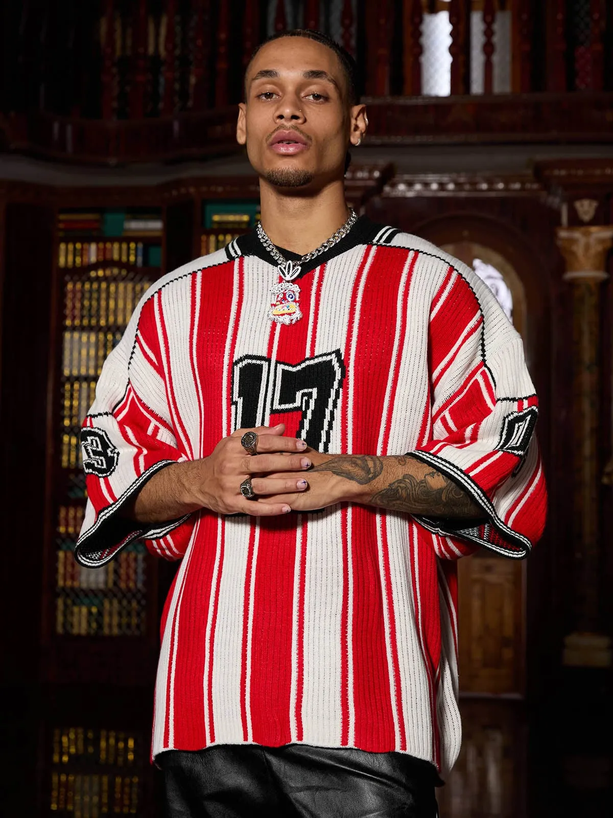 Thesupermade Vintage Striped Baseball Short-sleeved Knit Sweater - 2249 sold by Thesupermade