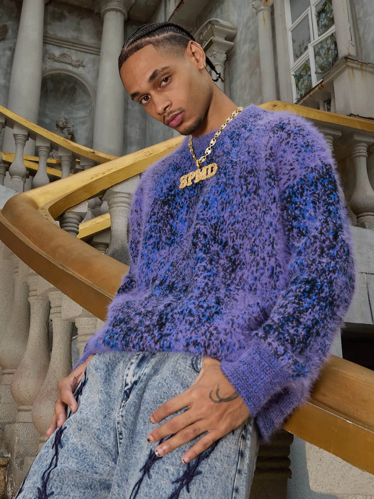 Thesupermade Gradient Mohair Tie-dye Crew Neck Sweater sold by Thesupermade product image thumbnail 2