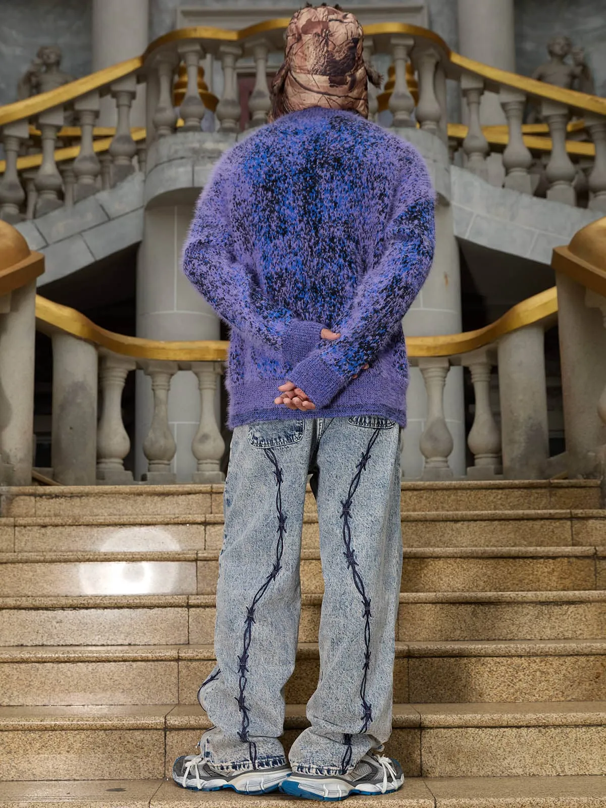 Thesupermade Gradient Mohair Tie-dye Crew Neck Sweater sold by Thesupermade product image thumbnail 5