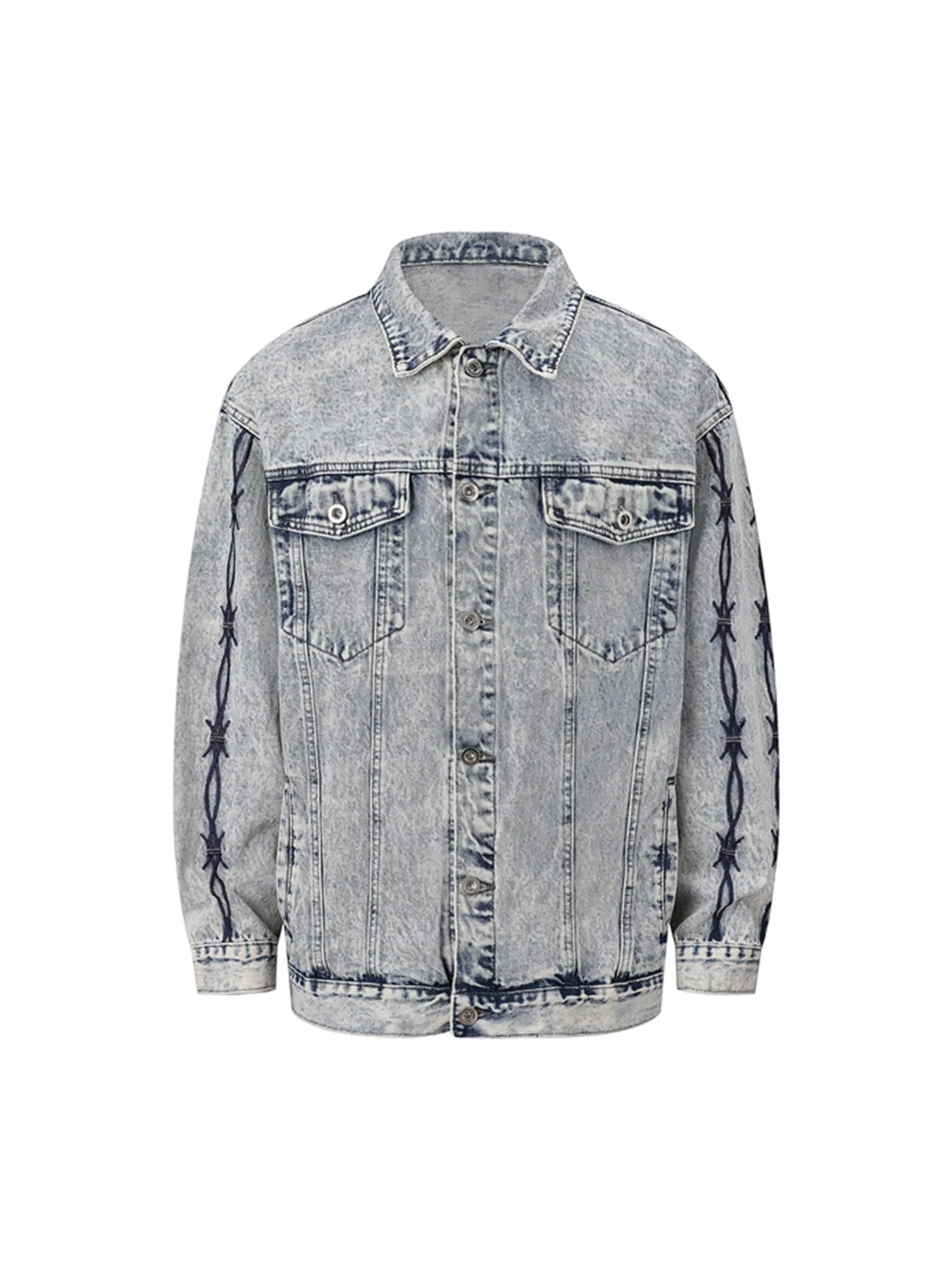 Thesupermade Thorn Embroidered Denim Jacket sold by Thesupermade