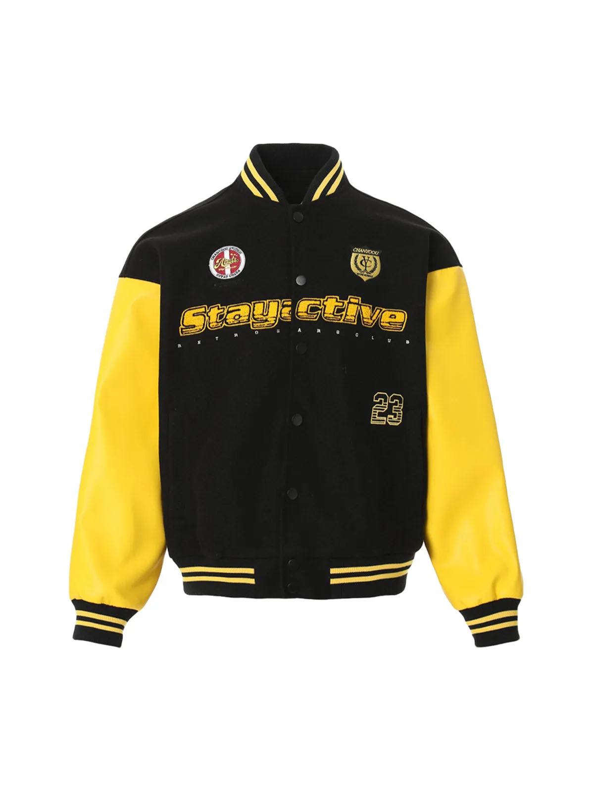 Thesupermade Contrast Color Stitching Embroidery Bomber Jacket sold by Thesupermade