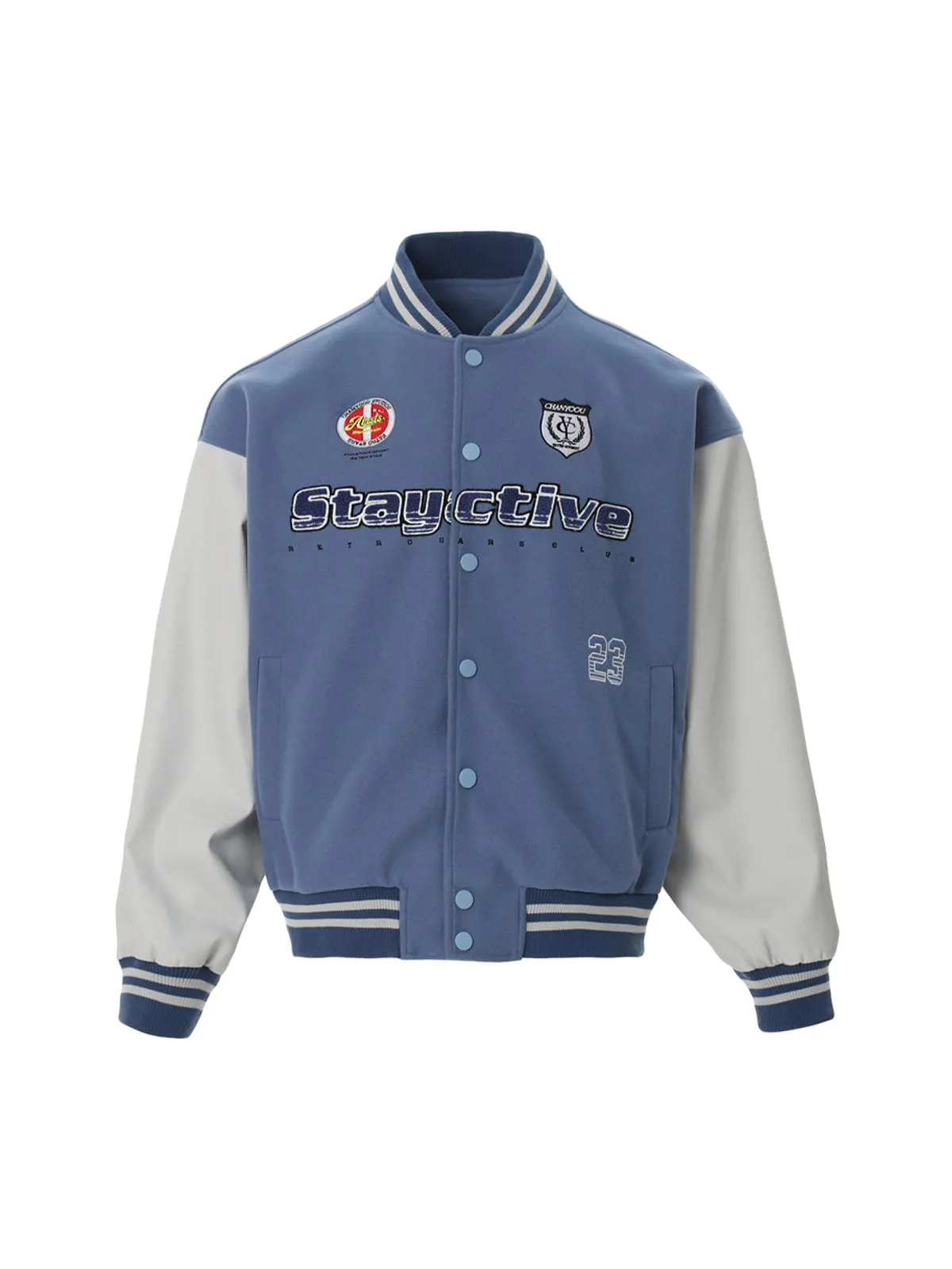 Thesupermade Contrast Color Stitching Embroidery Bomber Jacket sold by Thesupermade product image thumbnail 2