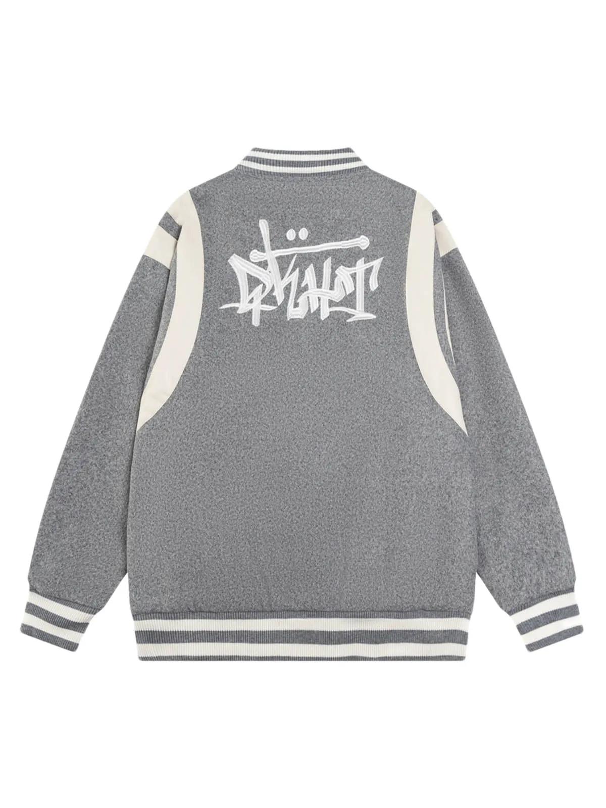 Thesupermade PU Leather Contrasting Letter Embroidery Jacket sold by Thesupermade product image thumbnail 4