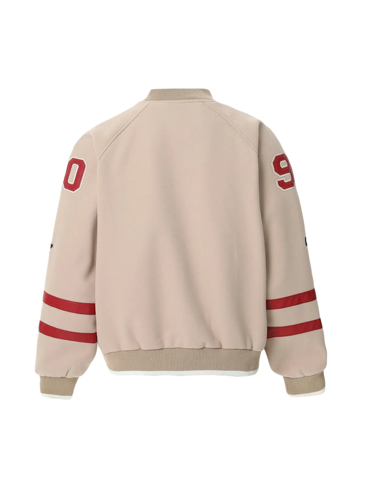 Thesupermade Retro Embroidery Badge Colorblock Bomber Jacket sold by Thesupermade product image thumbnail 2