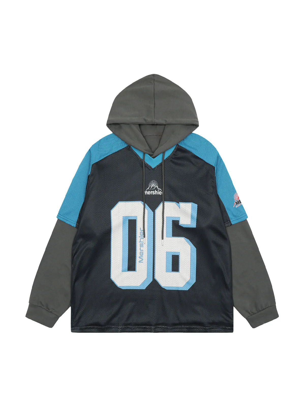 Thesupermade Faux Two-Piece Contrast Color Stitching Hoodie sold by Thesupermade product image thumbnail 2