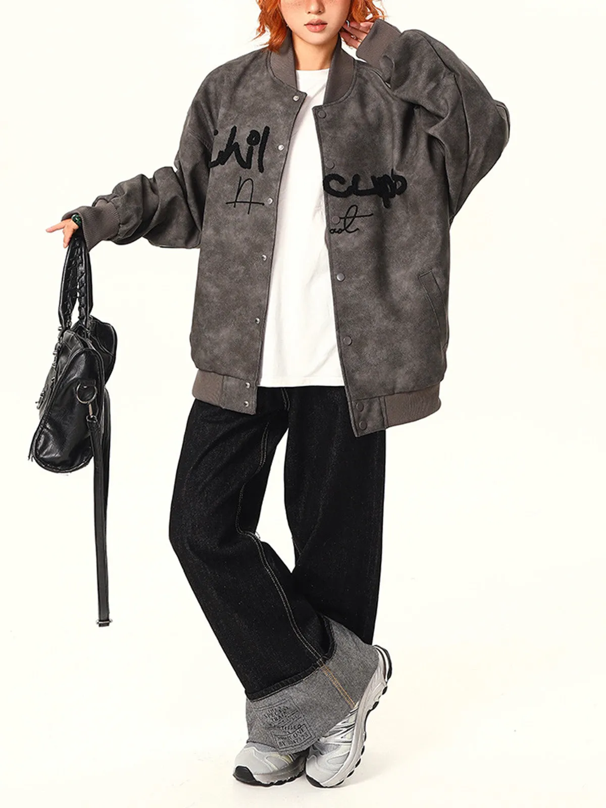 Thesupermade Contrast Color Embroidery Bomber Jacket sold by Thesupermade product image thumbnail 4