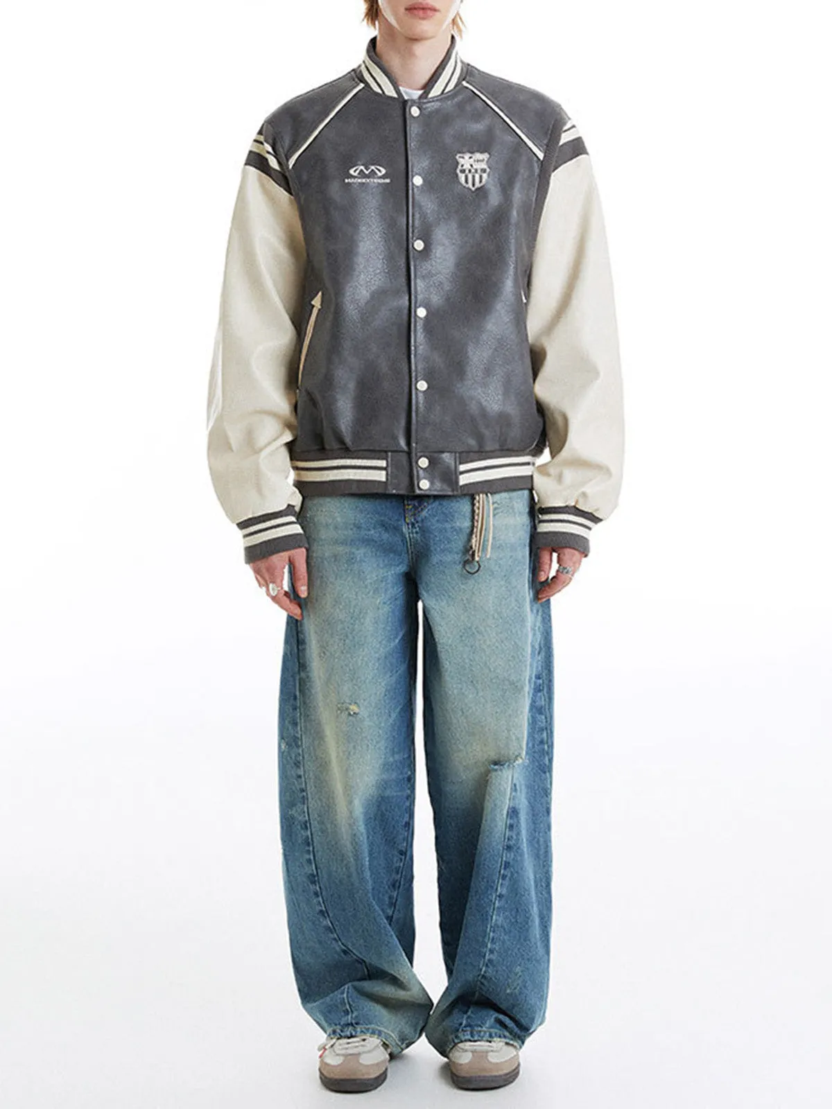 Thesupermade Retro Badge Embroidery Bomber Jacket sold by Thesupermade product image thumbnail 4