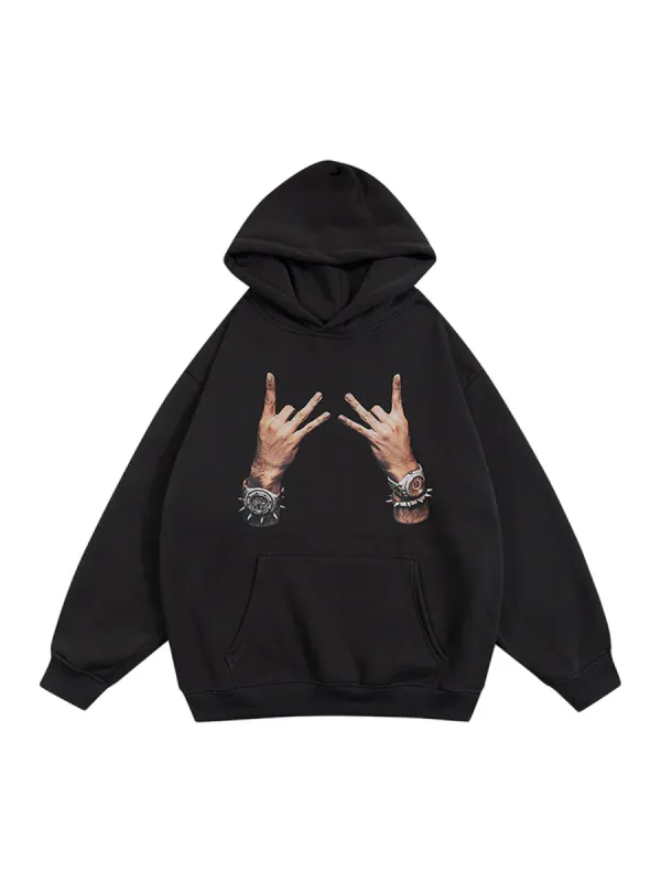 Thesupermade Rock Style Printed Pullover Hoodie - 2241 sold by Thesupermade