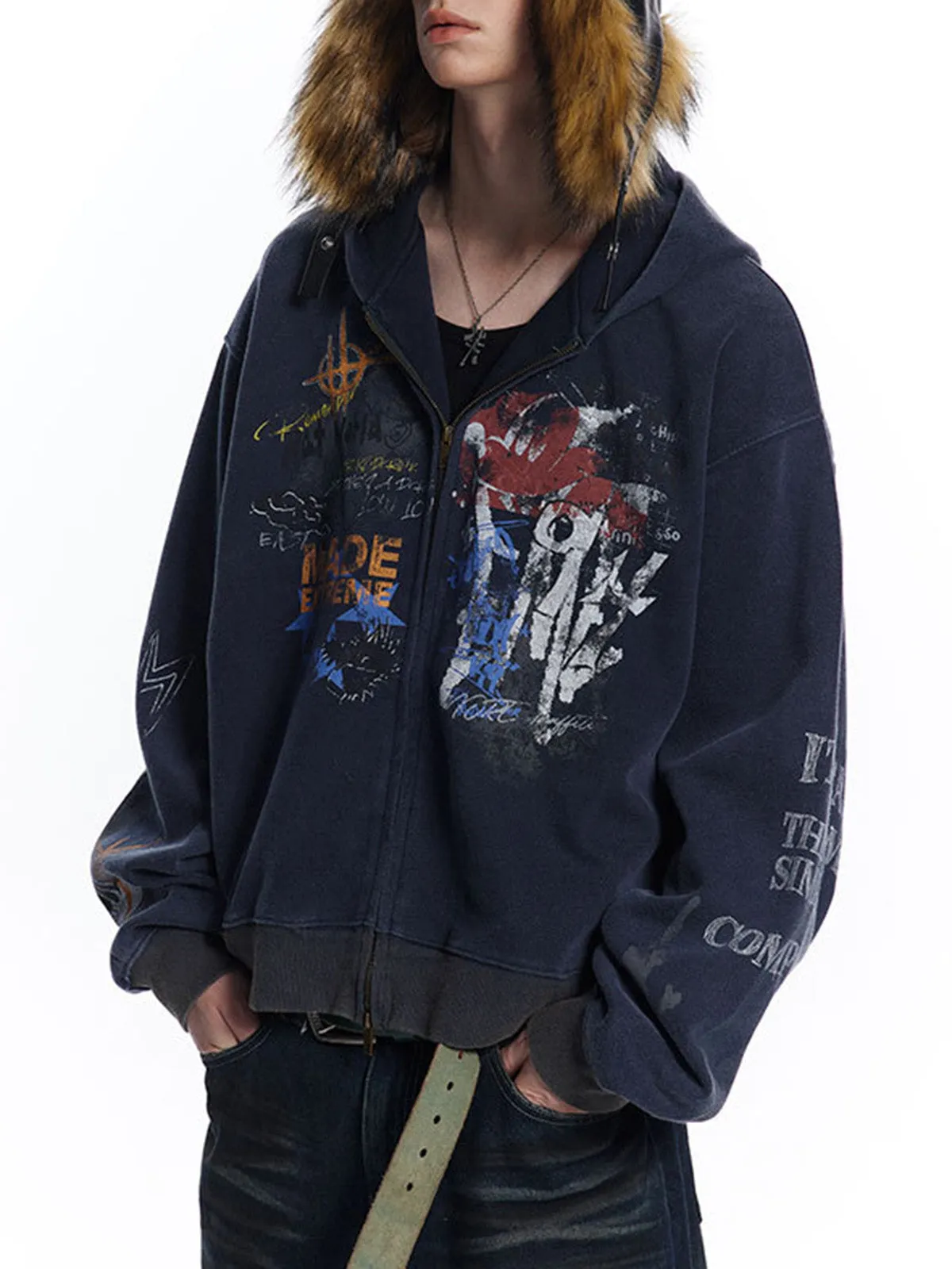 Thesupermade Graffiti Cardigan Hoodie sold by Thesupermade product image thumbnail 3