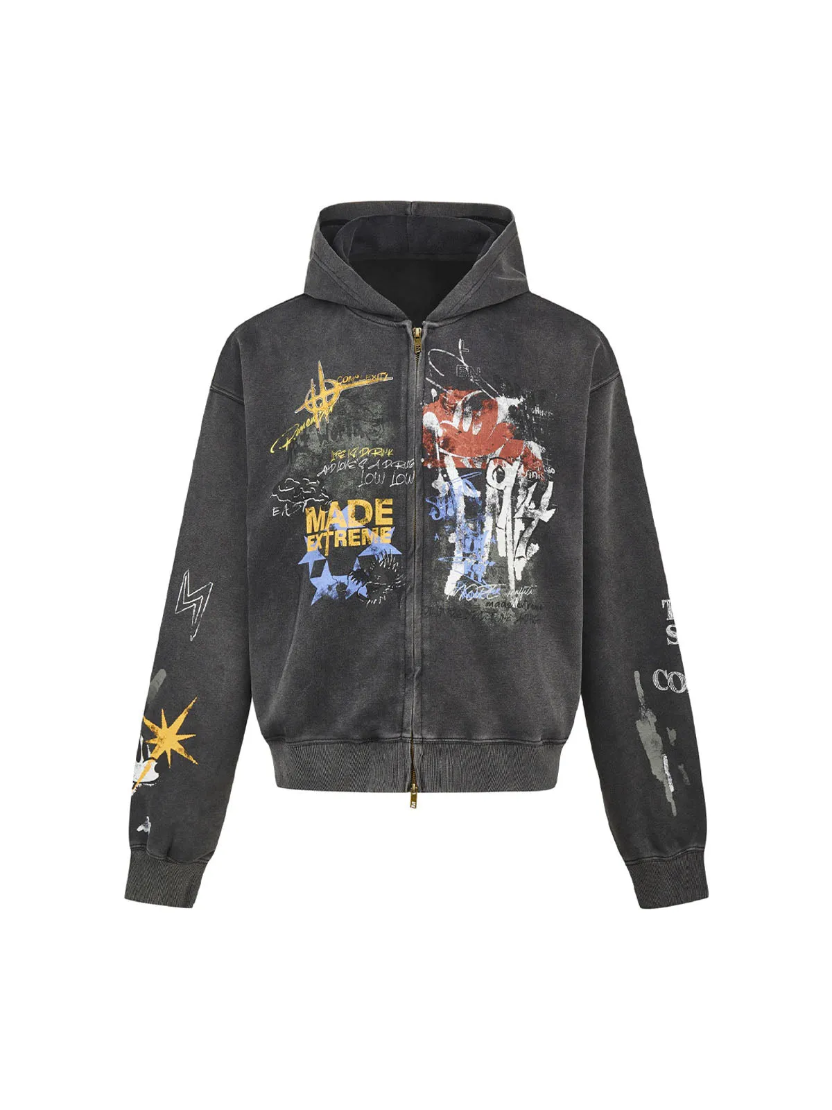 Thesupermade Graffiti Cardigan Hoodie sold by Thesupermade