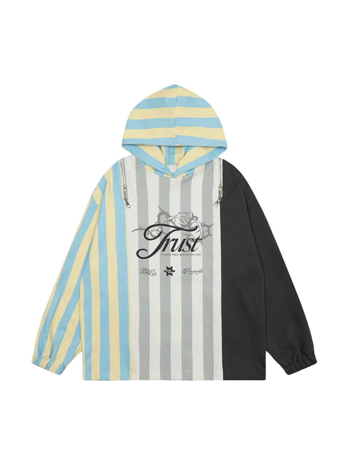 Thesupermade Vertical Striped Drop Shoulder Pullover Hoodie sold by Thesupermade product image thumbnail 3