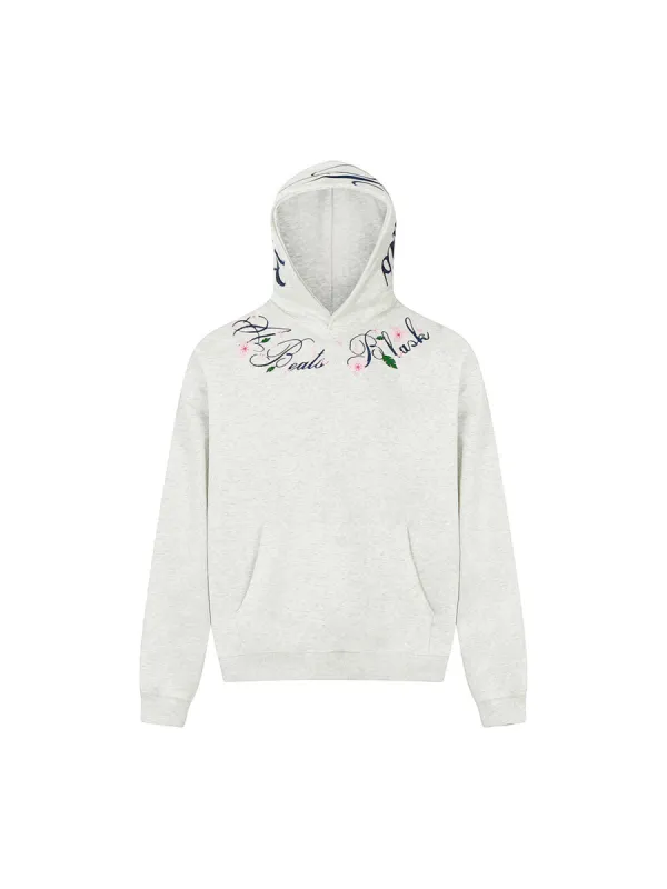Thesupermade Floral Letter Embroidery  Hoodie sold by Thesupermade