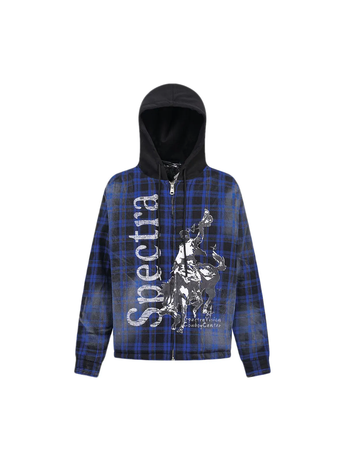 Thesupermade Dark Plaid Hooded Quilted Jacket - 2533 sold by Thesupermade product image thumbnail 2