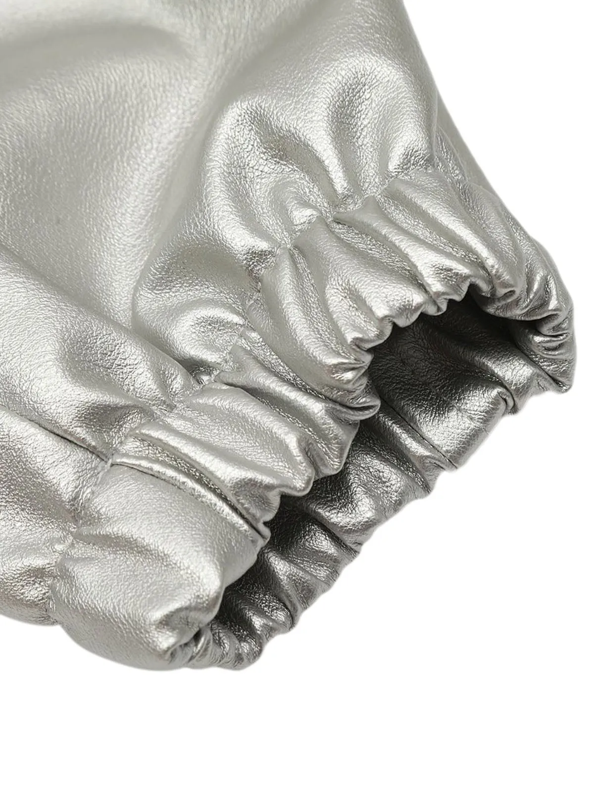 Thesupermade Silver Leather Motorcycle Hooded Jacket sold by Thesupermade product image thumbnail 3