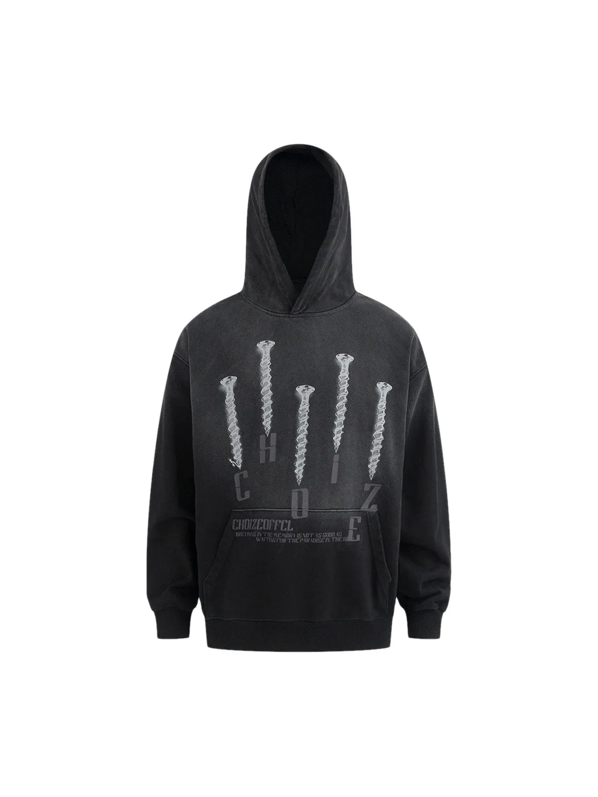 Thesupermade Nail Graphic Gradient Pullover Hoodie sold by Thesupermade
