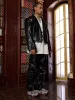Thesupermade Paneled Spine Pleated Cropped Leather Biker Jacket sold by Thesupermade