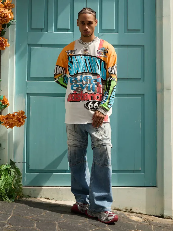 Thesupermade Painted Letters Racing Long Sleeve T-shirt sold by Thesupermade